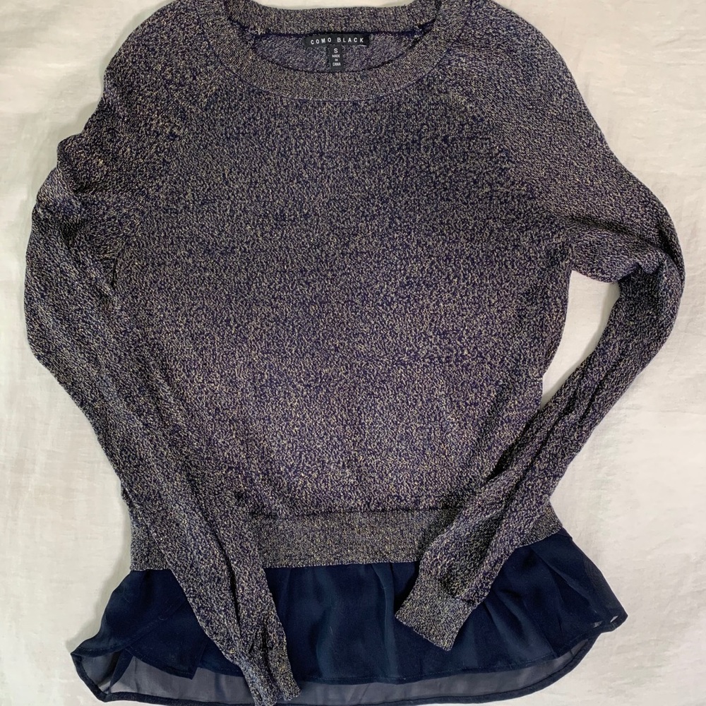 Winter Clearance✨Metallic Blue Sweater✨ - Picture 3 of 5